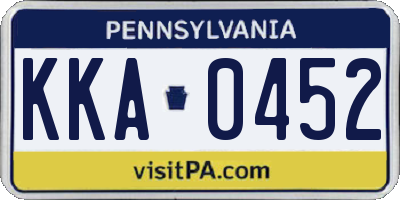 PA license plate KKA0452