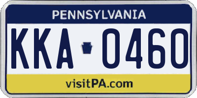 PA license plate KKA0460