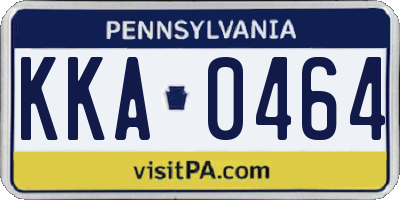 PA license plate KKA0464