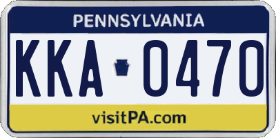 PA license plate KKA0470