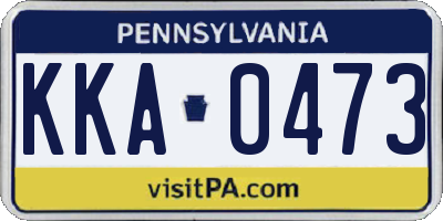 PA license plate KKA0473