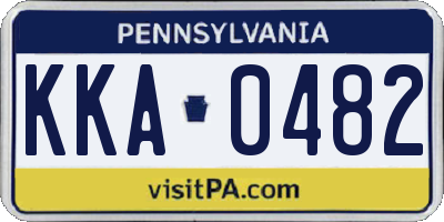 PA license plate KKA0482