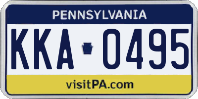 PA license plate KKA0495