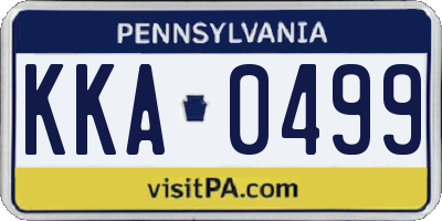 PA license plate KKA0499