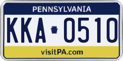PA license plate KKA0510