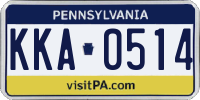 PA license plate KKA0514