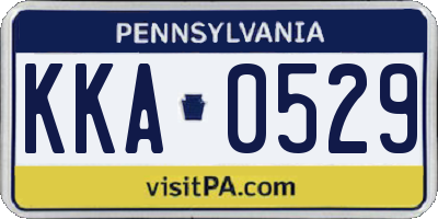 PA license plate KKA0529