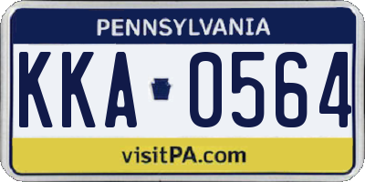 PA license plate KKA0564