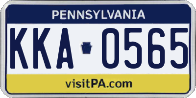 PA license plate KKA0565