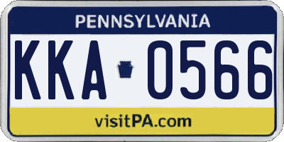 PA license plate KKA0566