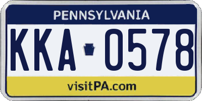 PA license plate KKA0578