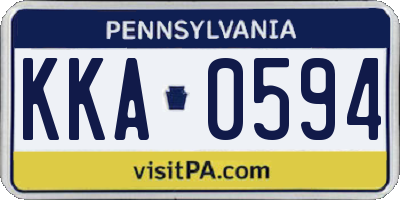 PA license plate KKA0594