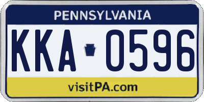 PA license plate KKA0596