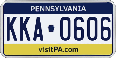 PA license plate KKA0606