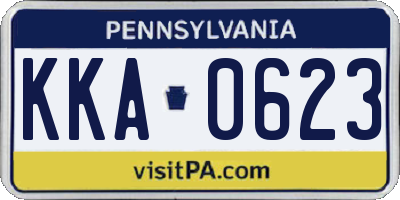 PA license plate KKA0623