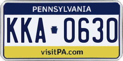 PA license plate KKA0630