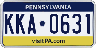 PA license plate KKA0631