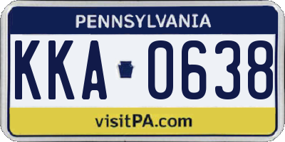 PA license plate KKA0638