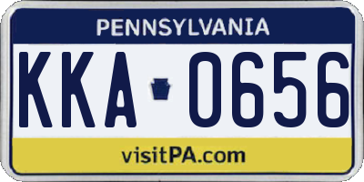 PA license plate KKA0656