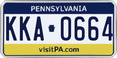 PA license plate KKA0664