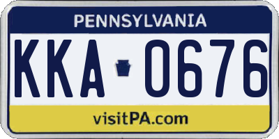 PA license plate KKA0676
