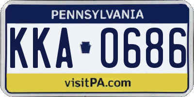PA license plate KKA0686