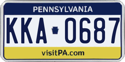 PA license plate KKA0687
