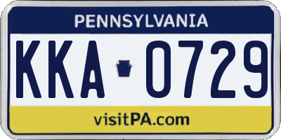 PA license plate KKA0729
