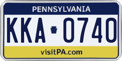 PA license plate KKA0740