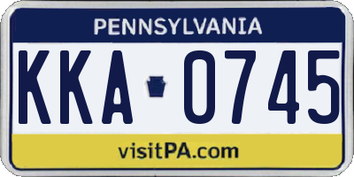 PA license plate KKA0745