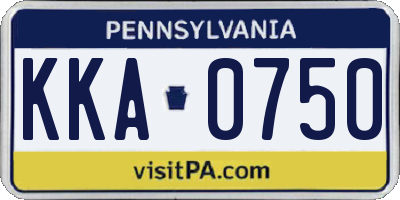 PA license plate KKA0750