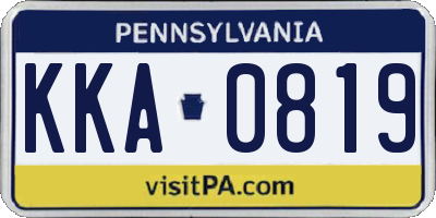 PA license plate KKA0819