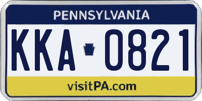 PA license plate KKA0821
