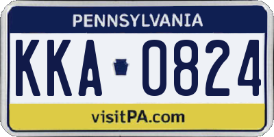 PA license plate KKA0824