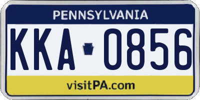 PA license plate KKA0856