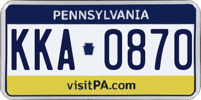 PA license plate KKA0870