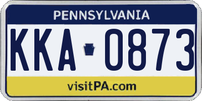 PA license plate KKA0873
