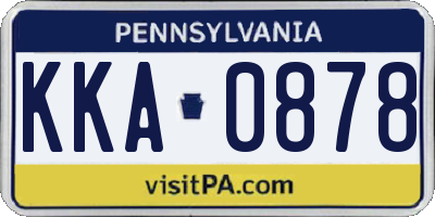 PA license plate KKA0878