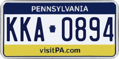 PA license plate KKA0894