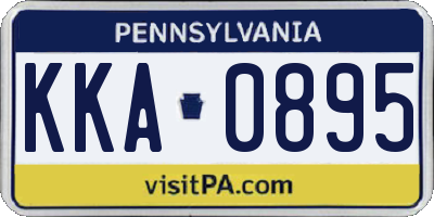 PA license plate KKA0895