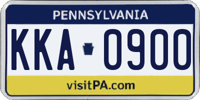 PA license plate KKA0900