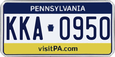 PA license plate KKA0950