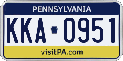 PA license plate KKA0951