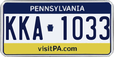 PA license plate KKA1033