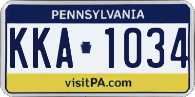PA license plate KKA1034