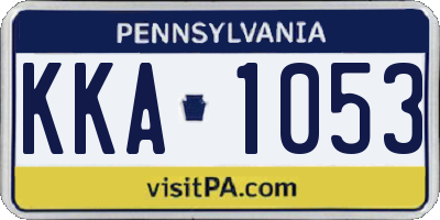 PA license plate KKA1053