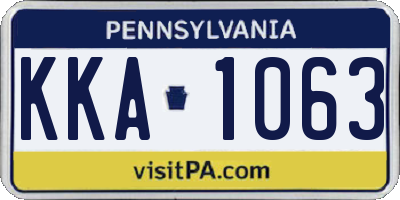 PA license plate KKA1063