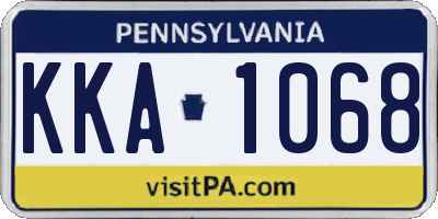 PA license plate KKA1068