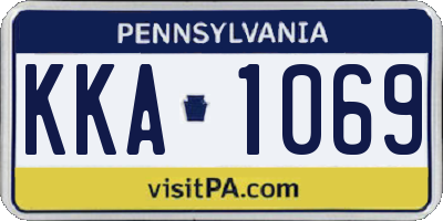 PA license plate KKA1069