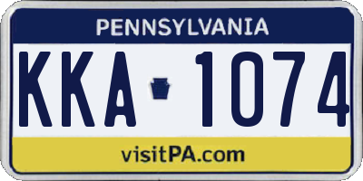 PA license plate KKA1074